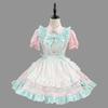 Anime XS-5XL Sweet Cute Lolita Maid Dress Cosplay Costume Pink Blue Girl Woman Maid Dress Party Coffee Shop Costumes Rainbow Girl