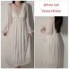 Robe Set Women's Patchwork Lace Slip Dress with Bra Slim Fit Sexy Women's Pajamas