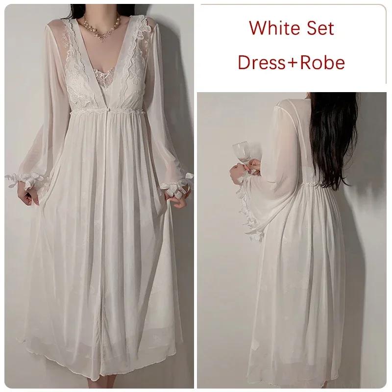 Sada županu Dámské patchworkové krajkové skluzové šaty s podprsenkou Slim Fit Sexy dámské pyžamo