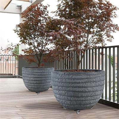 Metal Plant Stand with Lockable Casters – Indoor & Outdoor Flowerpot Holder, Rolling Circular Pot Display