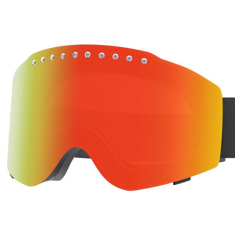 Sports ski goggles, adult-sized, with a wide field of vision, protective eyewear, decorative accents, UV protection, and wind and sand resistance