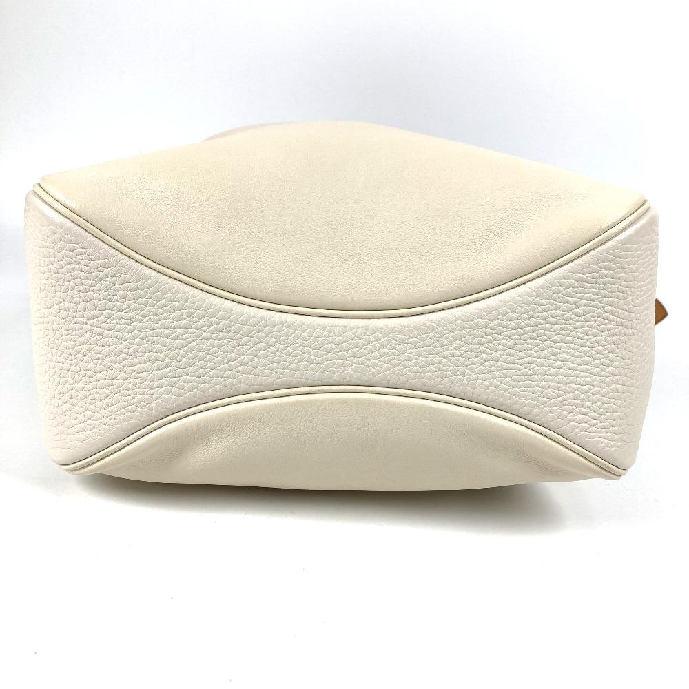 HERMES Wilvort 24 Tote Bag Shoulder Bag Leather IvoryBased/Brown