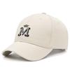 Hat M standard embroidered baseball cap Korean fashion simple hat short brim sun hat, sunshade sun protection hat equestrian hat tide
