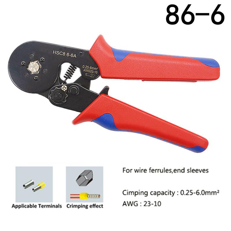 Tube Terminal Crimping Tools Ferrule Crimping Pliers HSC8 6-4 0.25-10mm² 23-7AWG 6-6 0.25-6mm² Electrician Clamp Sets Wire Tips