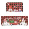 Cross-Border Christmas Holiday Two-Piece Kitchen Mat Set - Oil-Absorbing, Dirt-Resistant