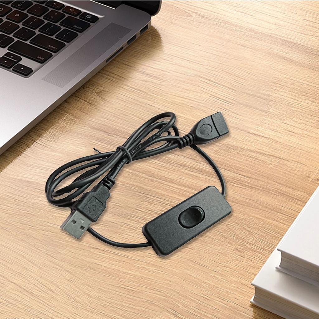 USB Extension Cable with Switches 22AWG Male to Female Extender Cord for Data Transmission and Power Apply 100cm Length