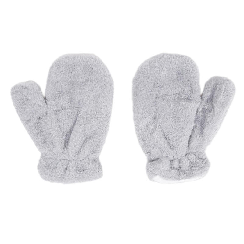 

Winter Thicken Plush Soft Full Finger Gloves Women Warm Fur Fuzzy Mittens Cold Protection Velvet Lining Outdoor Fluffy Gloves сірий колір
