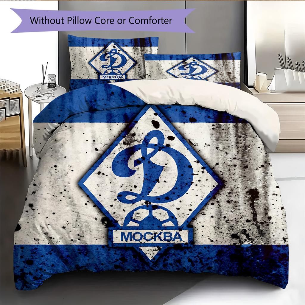 Dynamo Kyiv Pattern Bedding Quilt Set Home Decoration Gift (1 * Duvet Cover + 2 * Pillowcase Without Core)
