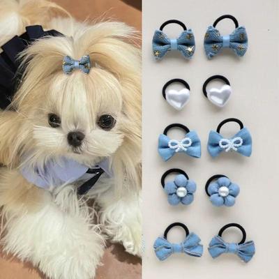 Hundehaarspangen Gummibänder - Haarschmuck für Malteser Welpen, Mini Haaraccessoires
