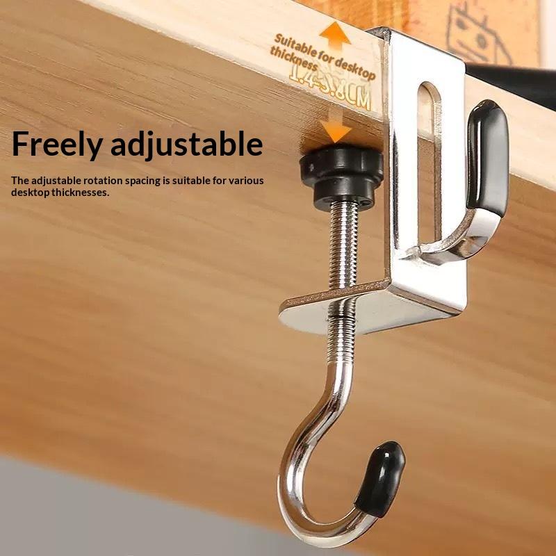 2/5 Pcs Extra Thick Backpack Hook No Adhesive Adjustable For Desk Dorm Office Durable Space Saving