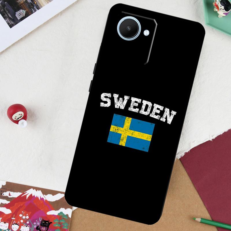 Sweden Flag For Realme GT 6T 6 5 GT 7 Pro C61 C55 C53 C51 C21Y C25S C67 C75 10 11 12 13 14 Pro Plus Case