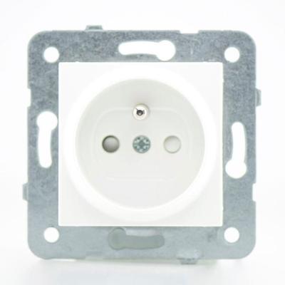 2P+T White Socket - (Mecha+touch) Karre Novella Range