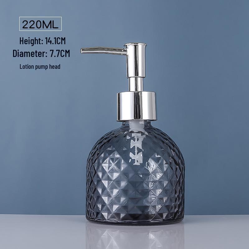 Stylish Glass Refill Bottle for Hand Sanitizer, Lotion, Shampoo, Shower Gel - Press-Type for Home Bathroom