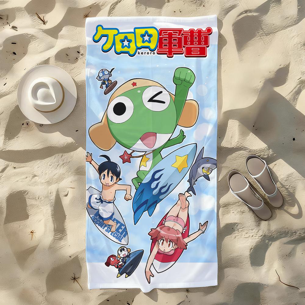 Cartoon S-Sgt. F-Frog K-Keroro-S Towel For Swim Yoga Gym Quick Drying Soft and skin-friendly Beach Towels All-Season