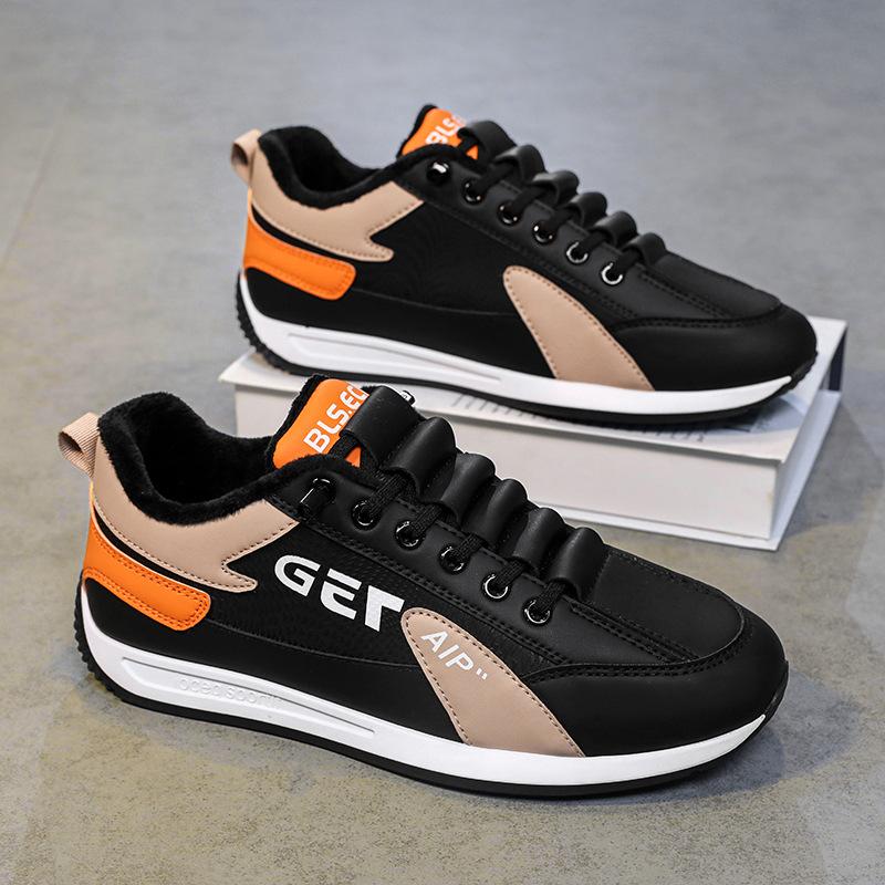 

Зимние мужские ботинки флисовые теплые утолщенные два хлопковых кроссовки молодежные спортивные для отдыха бег легкие мягкие подошвы Forrest Gump tide кроссовки 44