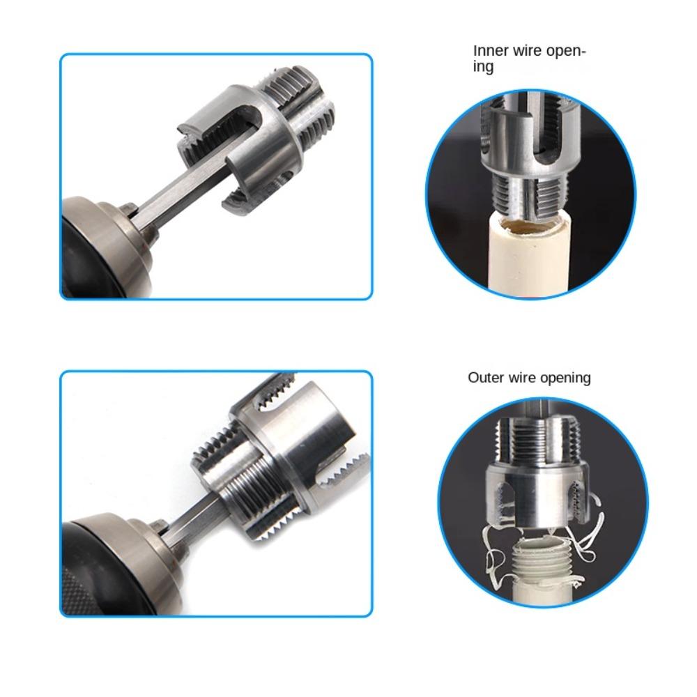 

Punching Drill Bit 4/6 Water Pipe Hole Opener Double-Ended Threads Pipe Threading Tool 4 Point