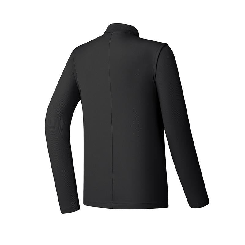 Fila Fitted Half-Zip Knit Long Sleeve T-Shirt Women Tops Deep-Black A11W515202FBK