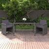 Vidaxl 3-Cz. Gartenmöbel-Set mit Kissen, Polyrattan, Grau