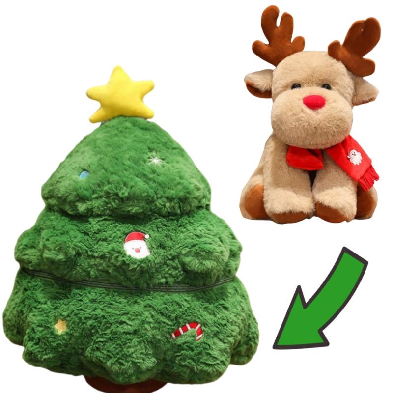 Latest Enjoyable Hot Xmas Series Plush Doll Pillow Elk Santa Tree Combined Plush Toy Home Decor Designed For Boys Plus Girls Xmas Present