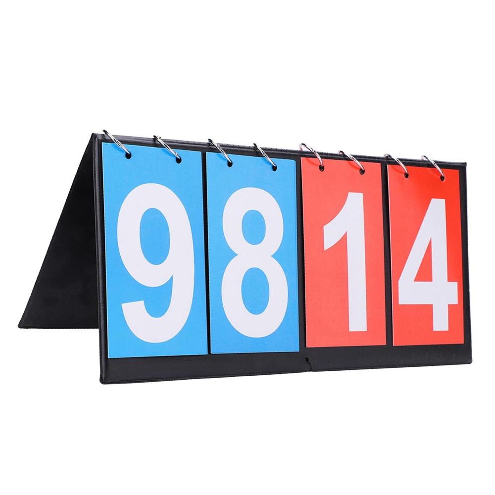2-Digit Portable Flip Scoreboard 4-Digit Double-Sided Display Easy Flip Score Keeper  Score Keeper