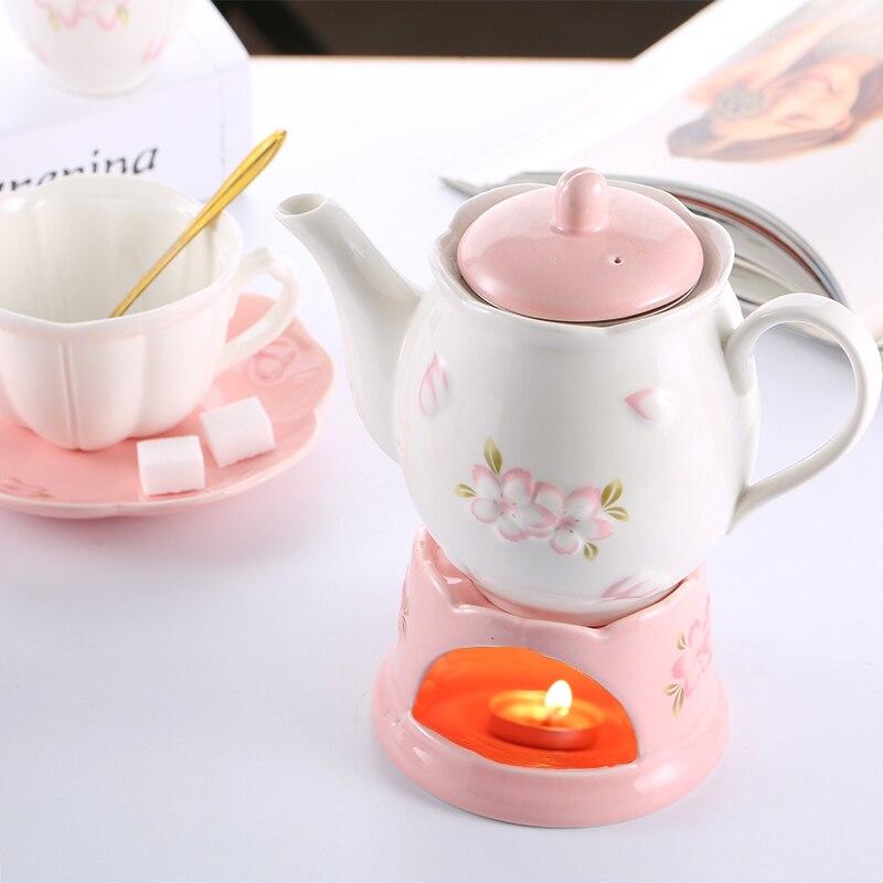 Japanese Ceramic Coffee Cup Cherry Powder Afternoon Tea Can Be Reused Dishwasher Cup Horn Porcelain Gifts