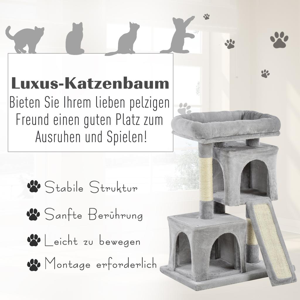 Cat Tree for Indoor Cats 81cm Cat Scratching Post Scratch Board Kitten Tower Climbing Frame Grey