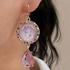 [Pair of Angelic Earrings] Vintage-Inspired Angelic Earrings with Sparkling Rhinestones, Star & Heart Charms - Zinc Alloy, Perfect for Women's Date Ni