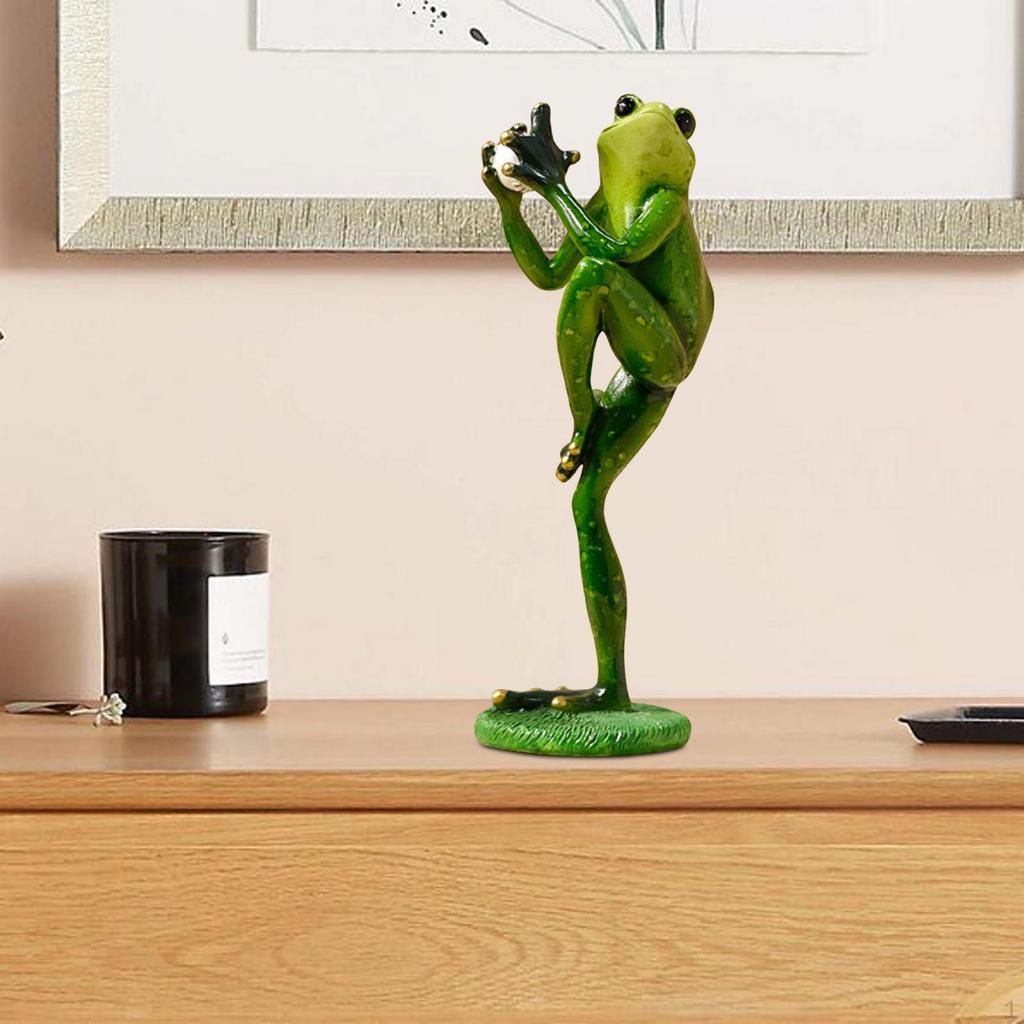 Frog Garden Statue Animal Sculpture Bedroom Ornament Birthday Gift Resin Figurine Desk Figure for