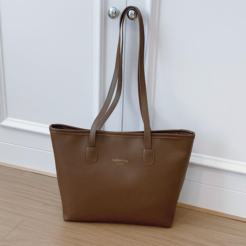 Large-capacity bag to work, new casual class, shoulder texture, fashionable and versatile commuter tote bag, autumn