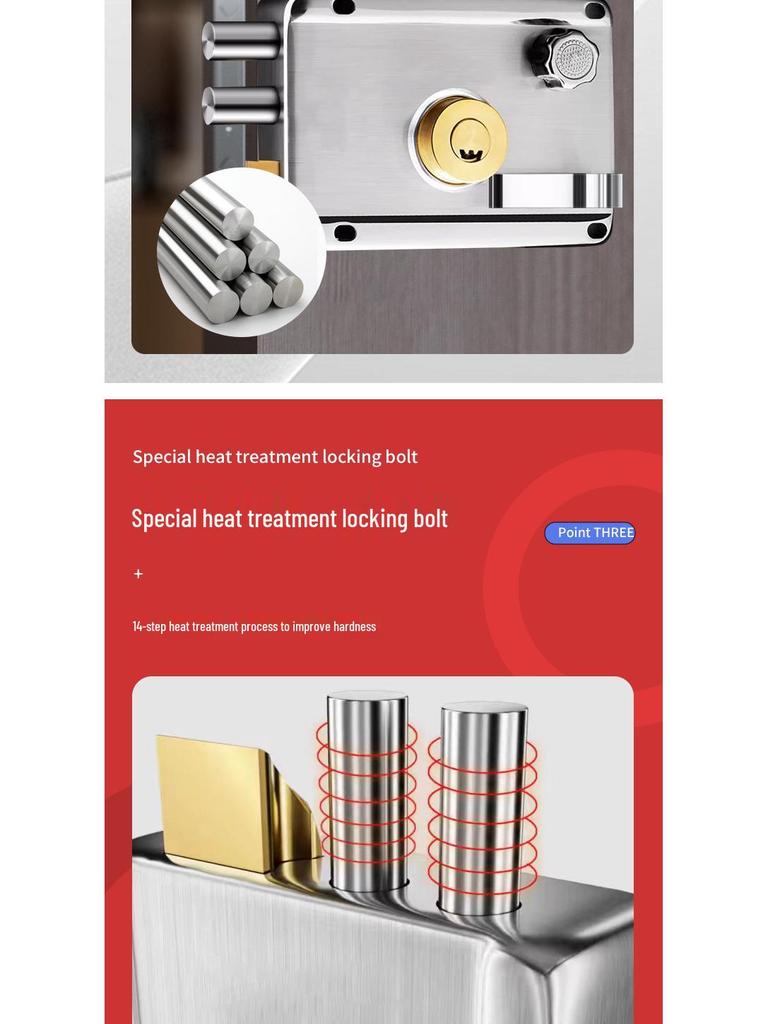 Cerradura de Puerta Antirrobo de Acero Inoxidable Bronce Rojo para Puertas de Madera o Hierro, Uso Doméstico o de Dormitorio, Con Núcleo de Cobre