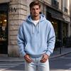Easy Wear Versatile Outerwear Men Waffle Texture Sweatshirt, Loose Fit Long Sleeve Pullover Tops with Oversized Knit Sweatshirt for Front Pocket,