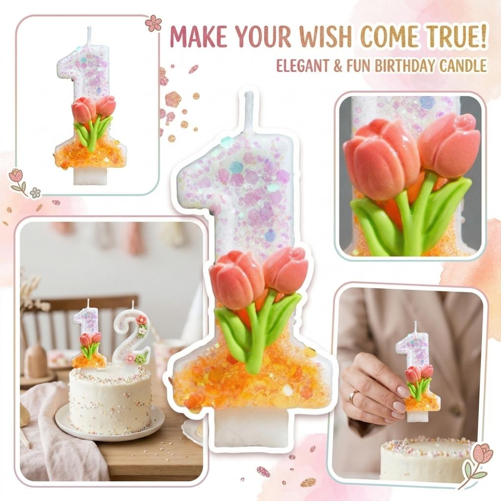 Fashion Cartoon Creative Birthday Candles Party Digital Candles