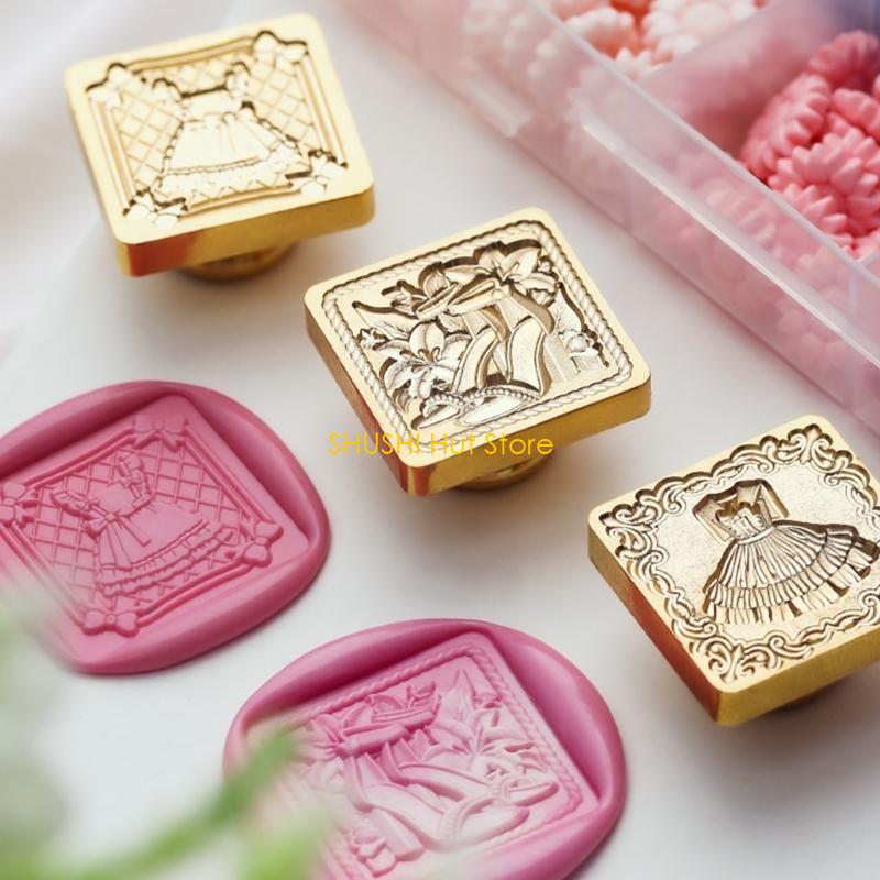 Retro Sealing Wax Stamp Head Seals Stamp Set Tools Post Decor Wood Stamps Antique Wax Seal Stamp D57B