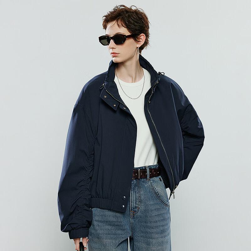 Chuyu Damen 2025 Winter Retro Stehkragen Wattierte Jacke mit Plisseeärmeln