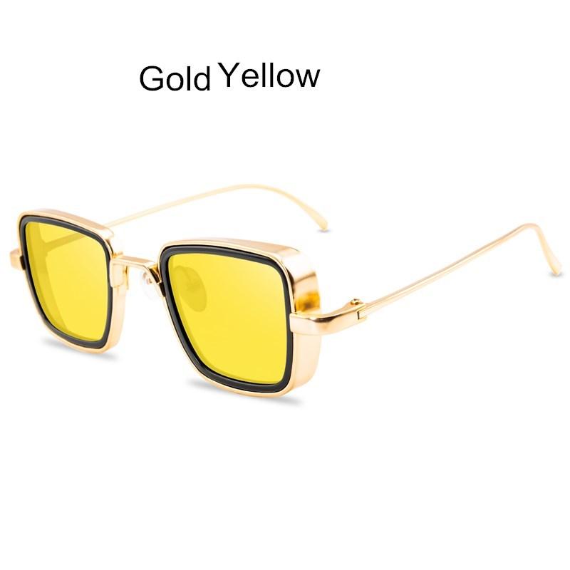 New Steampunk Sunglasses Fashion Men Women Brand Designer Vintage Square Metal Frame Sun Glasses Uv400 Eyewear
