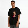 Street Style Cool Cartoon Girl Print T-shirt Casual Versatile Crew Neck Top For Women Pure Cotton T-shirt