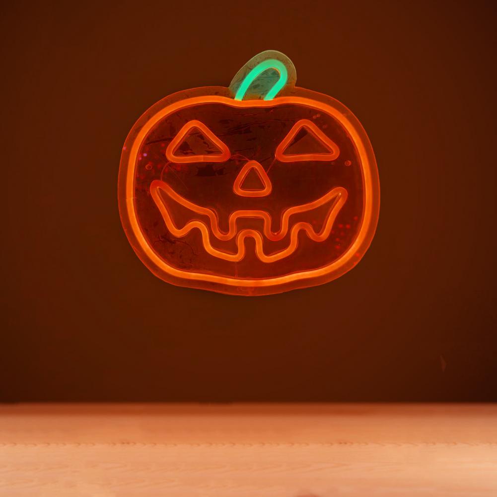 Halloween Pumpkin Wall Lamp Halloween Pumpkin Neon Sign Light Up Acrylic Led Wall Decor for Bedroom Kids Room Bar Party for Room
