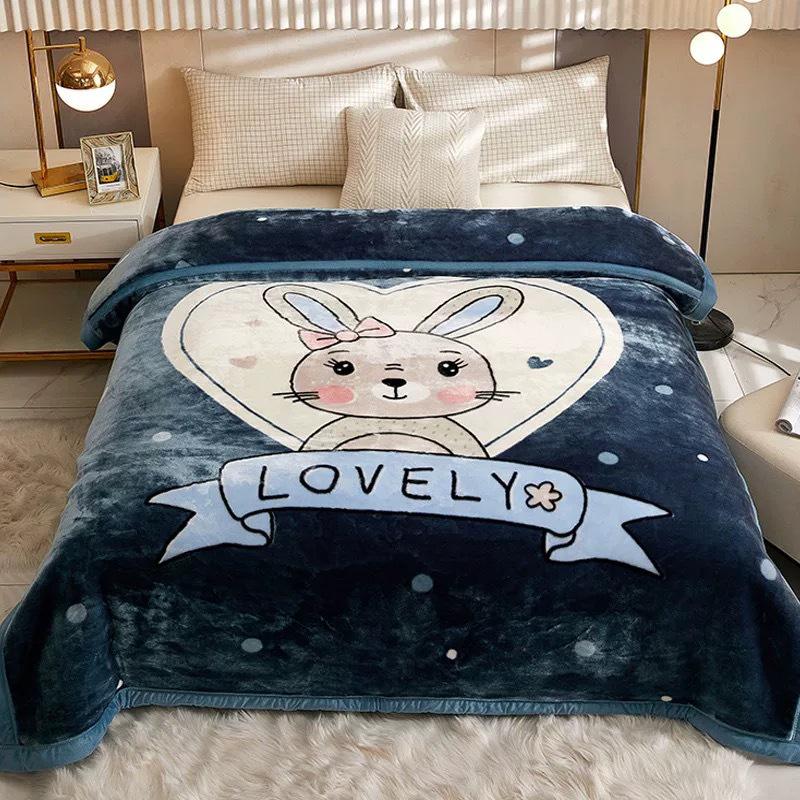 Double-Sided Fleece Raschel Blanket - Cozy Winter Wedding & Office Nap Gift