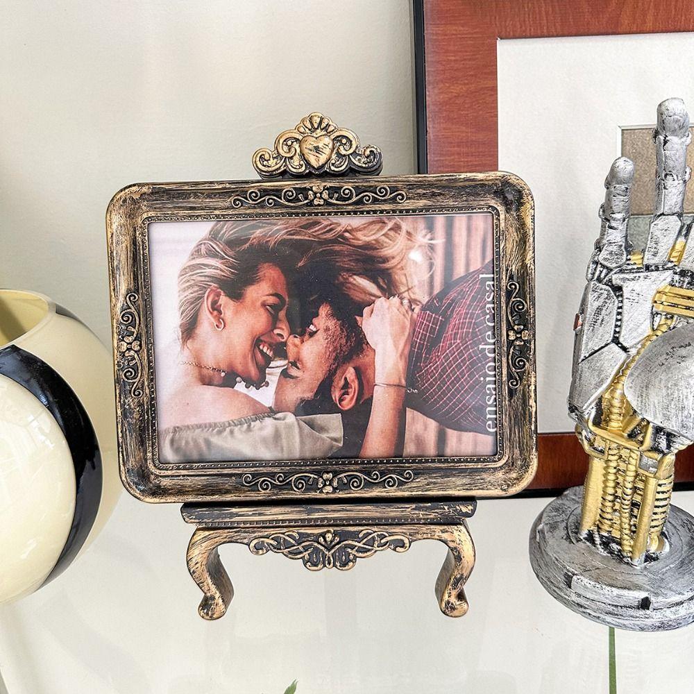 

7 Inch Picture Frame Creative Photo Albums European Style DIY Display Frame Gift коричневий