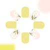 24 Pcs Sweet Flowers Stick on Nail Yellow Artificial Nail Short Square False Nail Glossy Press On Nail for Woman Girls