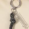 Y2K Punk Fishbone Fishtail Pendant Keychain Vintage Creative Braided Rope Keyring  Bag Charm Bag Key Accessories