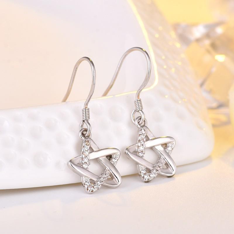 

Серьги с кисточками и пятиугольной звездой из циркония для девушек, минималистичные персонализированные серьги, аксессуары