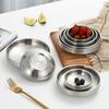 New 304 Stainless Steel Dish Plate Kitchen Flat Bottom Seasoning Bowl Thickened Dinner Plate Restaurant Tableware