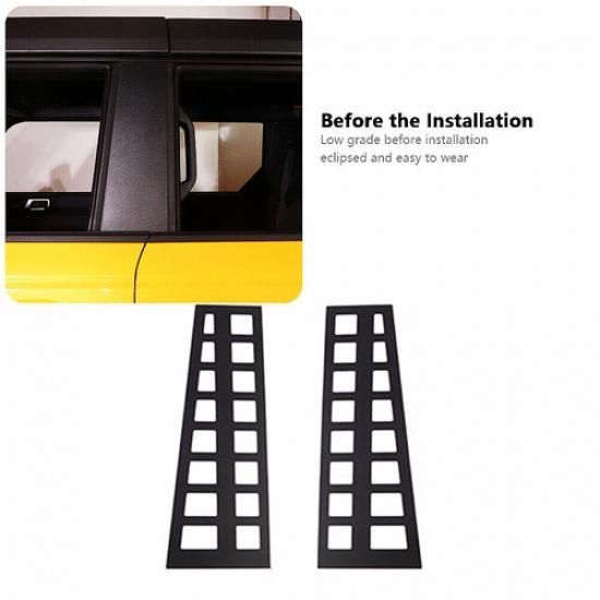 Black Exterior Window Pillar Sticker Decal Trim For Bronco + Aluminum Alloy