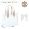 2Pcs Clear Packaging Bags Water Resistant PVC Gift Bag With Top Handle For Birthday Wedding Christmas Party Supplies