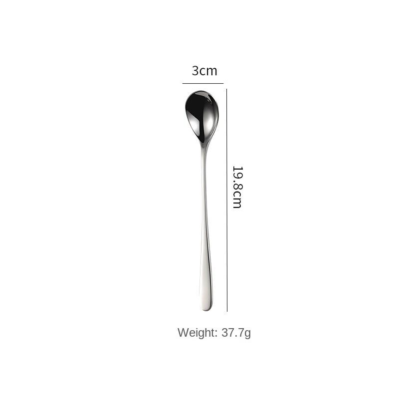 HANYANG Besteck aus 304 Edelstahl, Tafelgabel, Obstgabel, runder Löffel, Eisportionierer, Kante, rund, glatt, dick, Geschenke