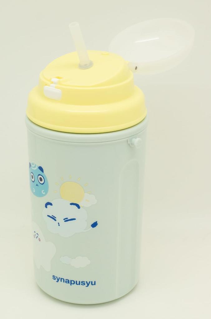 OSK (OSK) Shinapushu Wasserflasche mit Strohhalm, Isoliert, 450ml, Hergestellt in Japan, Einhandöffnung, Weite Öffnung, Leicht zu reinigen, Leicht zu trinken, Niedlich,