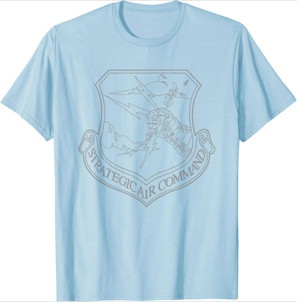 Strategic Air Command SAC Emblem Cold War Grunge design 100 cotton short sleeve Oneck casual printed mens Tshirt