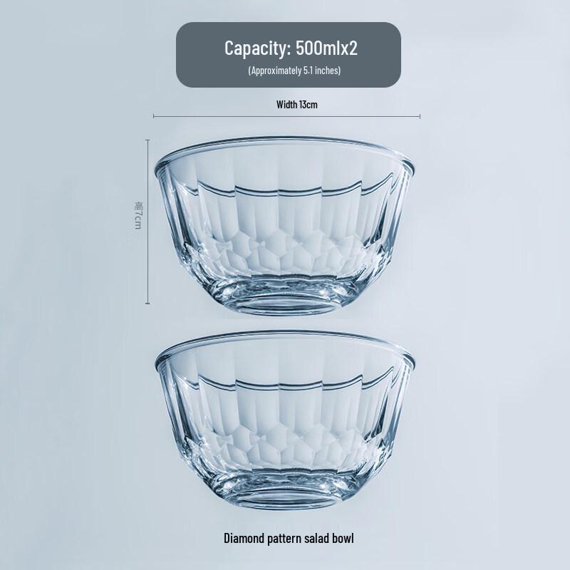 Jingbaodi Transparent Heat-Resistant Glass Baking Bowl Set