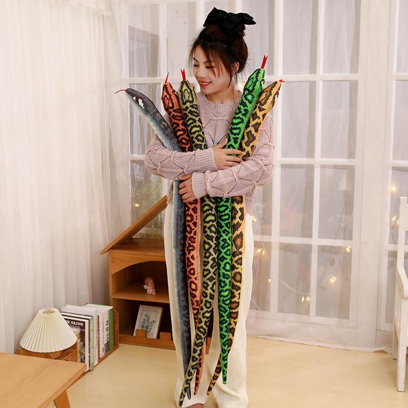 Realistic Large Snake Plush Toy For Kids Soft And Cuddly 120cm Pp Cotton Stuffed Animal